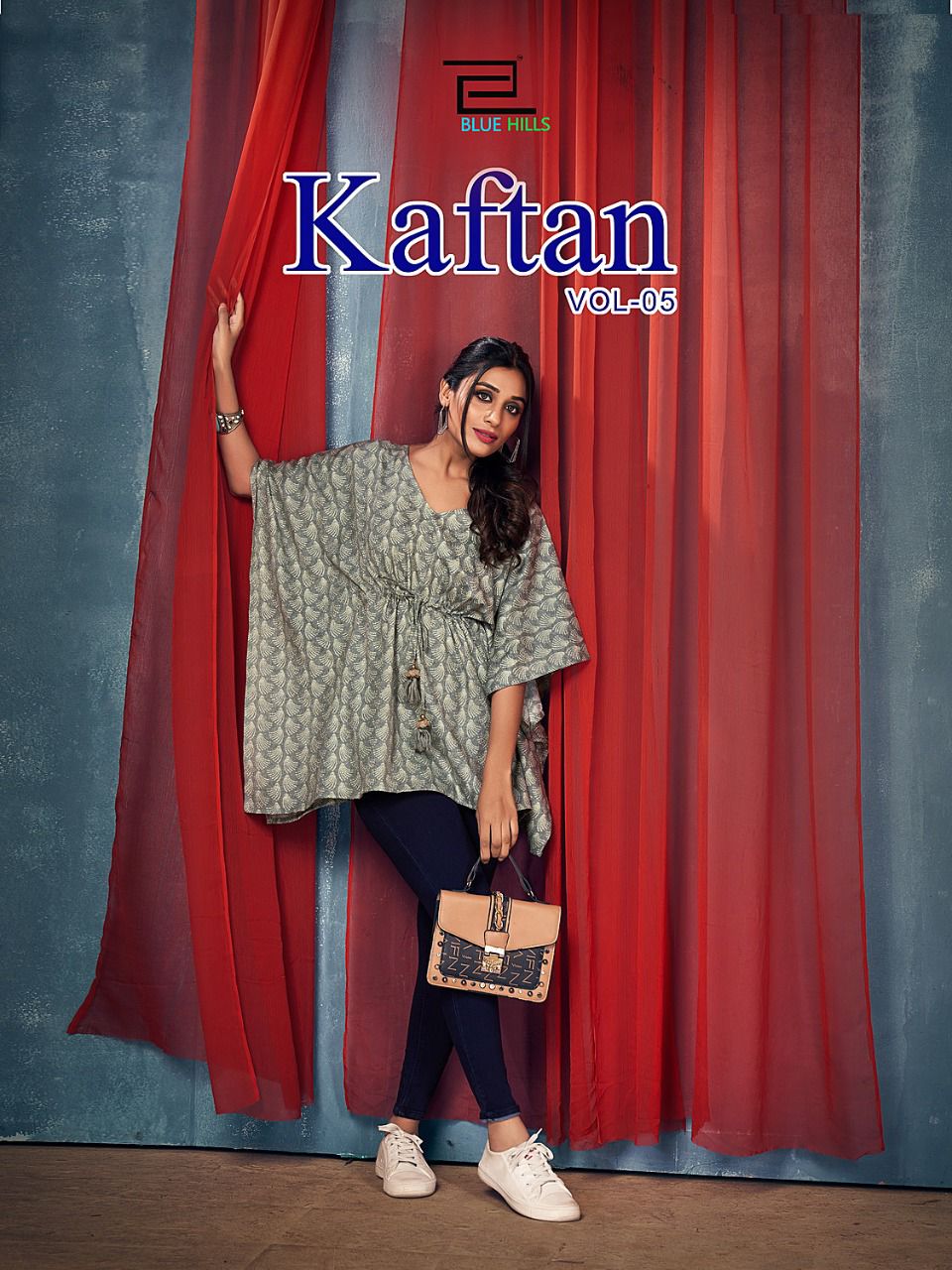 blue hills kaftan vol 5 rayon new and modern style kaftan kurti catalog