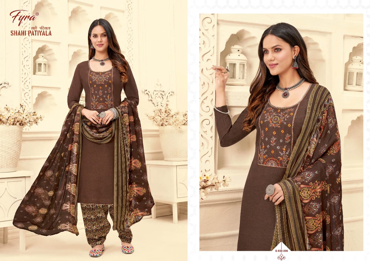 fyra alok suit shahi patiyala cotton innovative look salwar suit catalog
