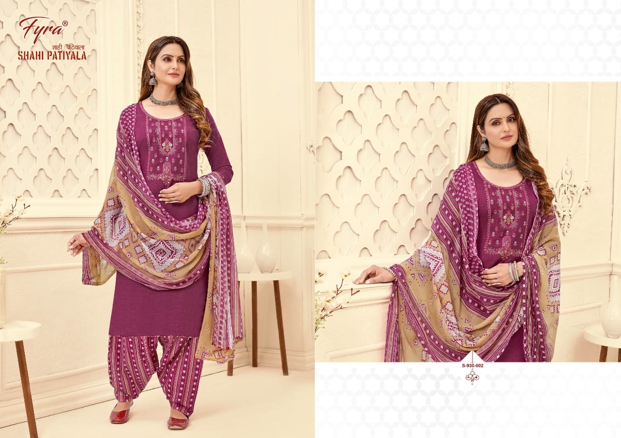 fyra alok suit shahi patiyala cotton innovative look salwar suit catalog