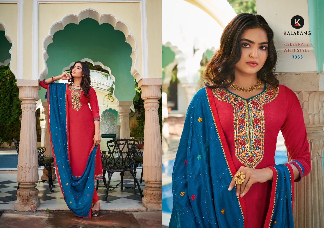 kalarang naisha parampara silk elegant look salwar suit catalog