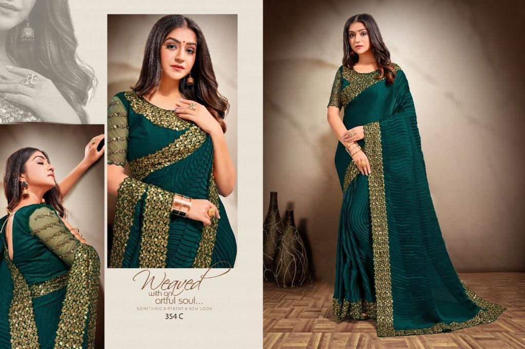 mahek saree satarangi d no 354 satin gorgeous look saree catalog