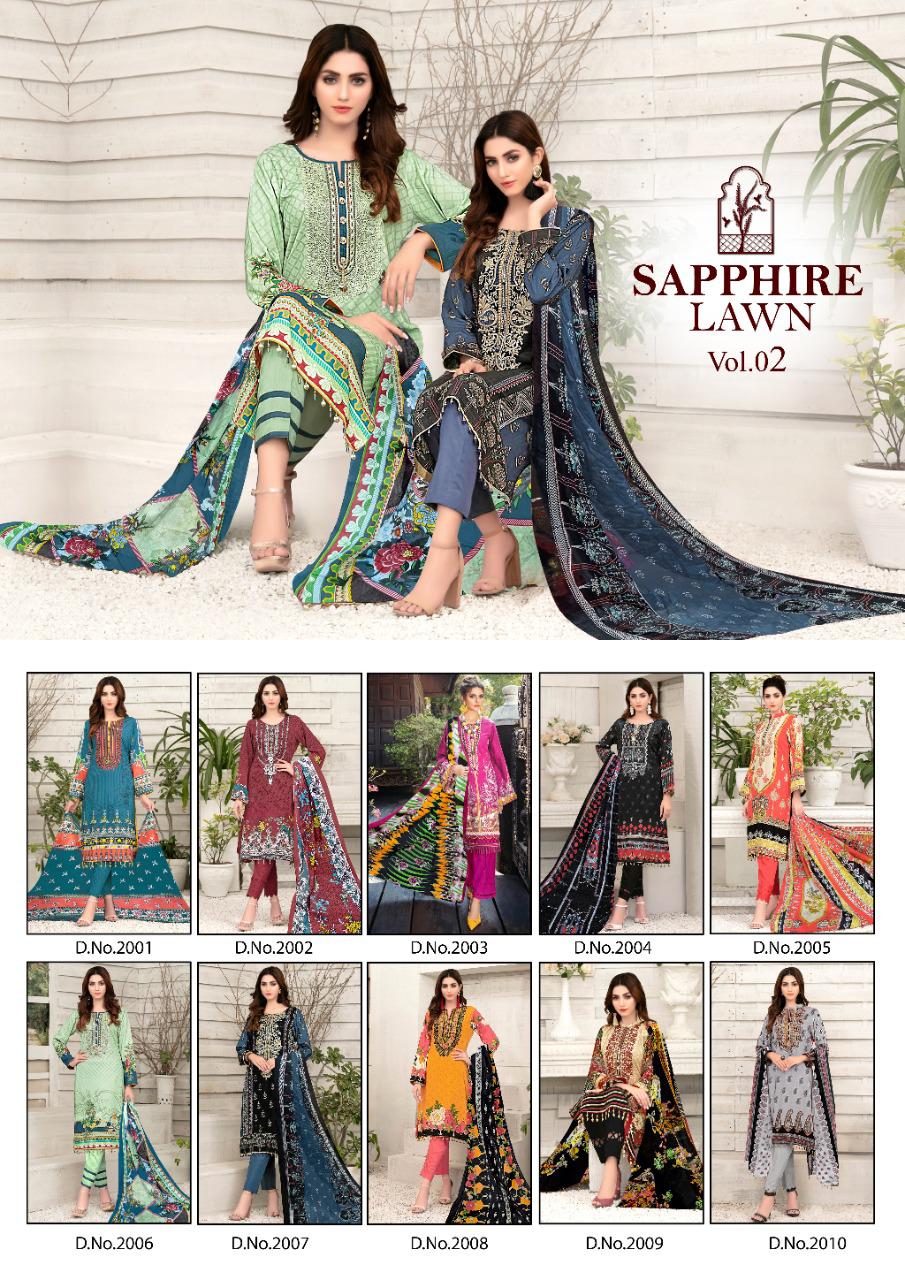 Mariya b lawn sapphire lawn vol 2 pure lawn exclusive look salwar suit catalog