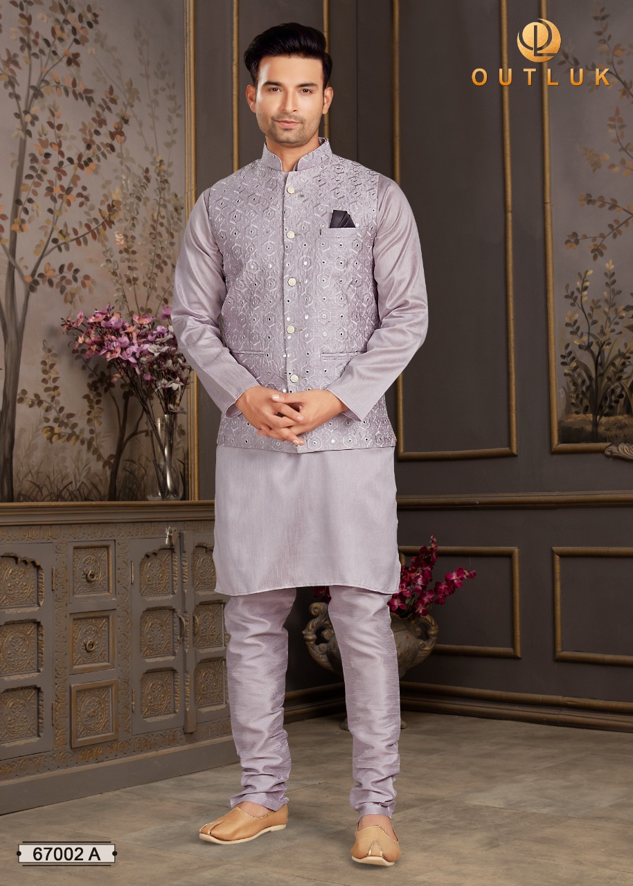 outlook outlook vol 67 a silk classic look kurta with jacket and pajama catalog