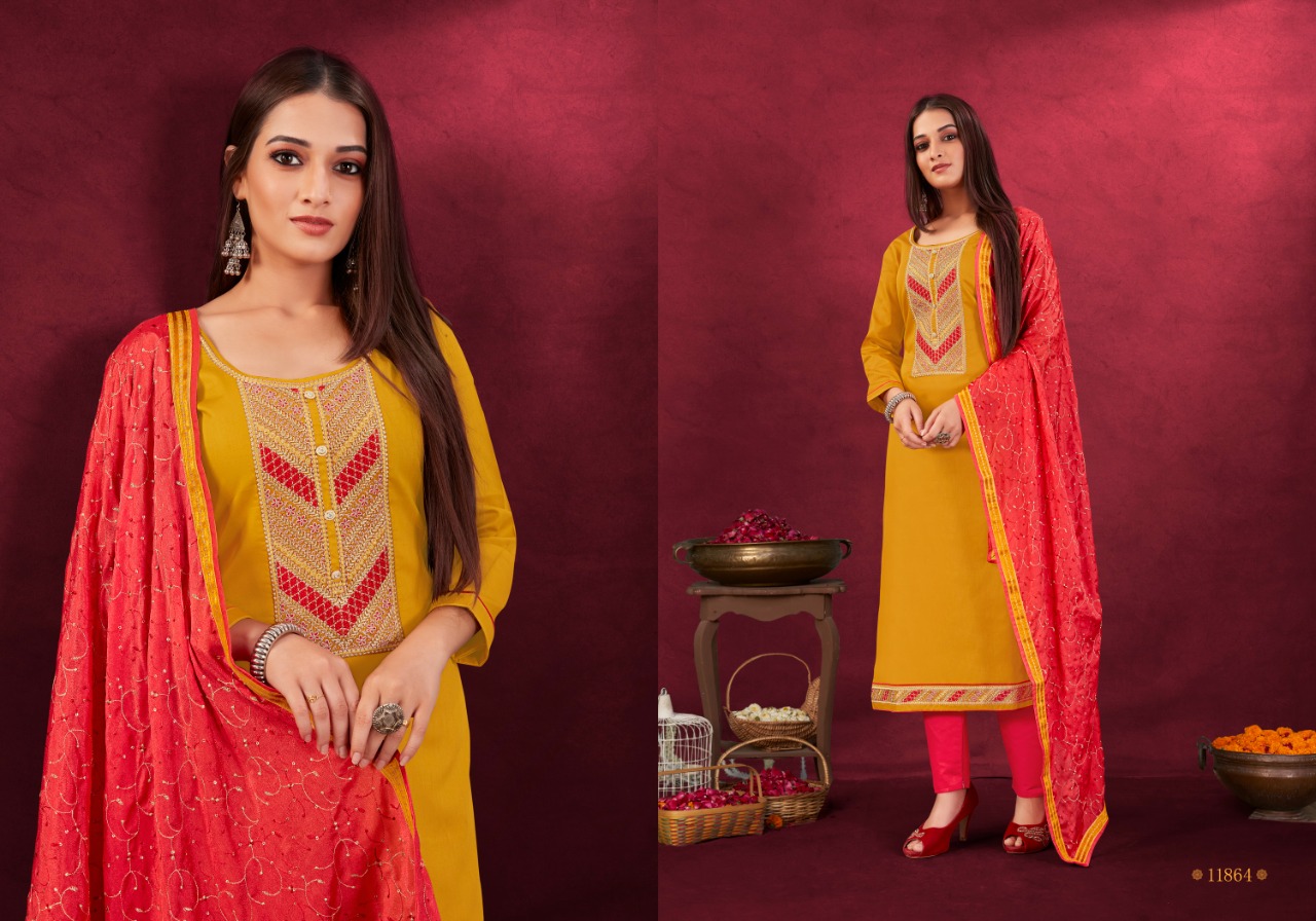 panch ratna anisha jam silk gorgeous look salwar suit catalog