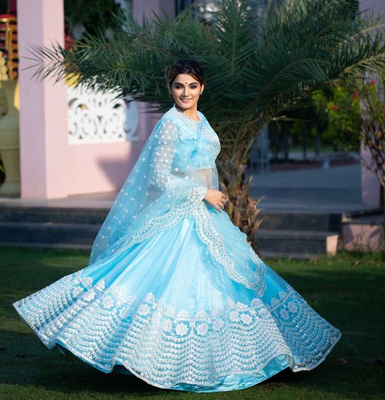 RajGharana inayaat d no 1017 organza silk astonishing look lehngha single