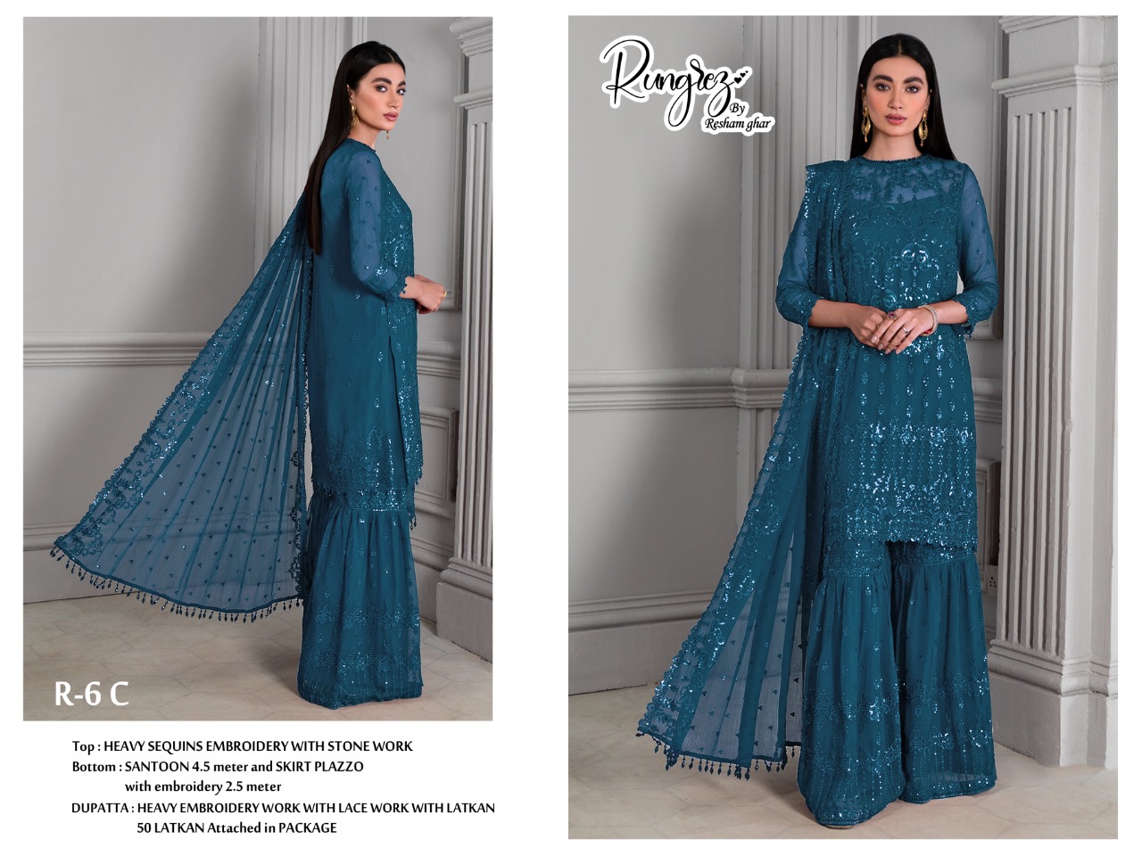 rungrez r 6 colours georgette astonishing salwar suit catalog