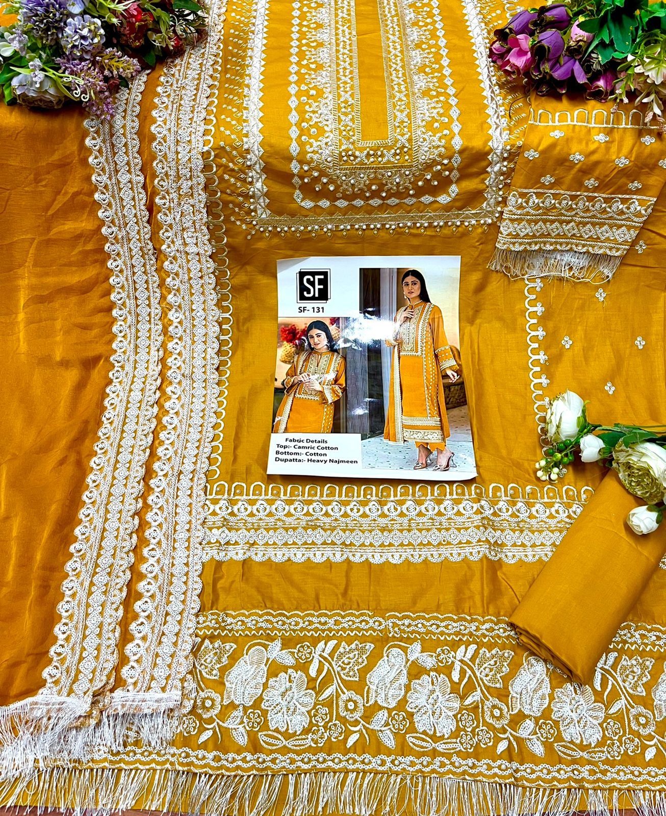 sf fashion sf 131 cotton innovative embroidary look salwar suit single