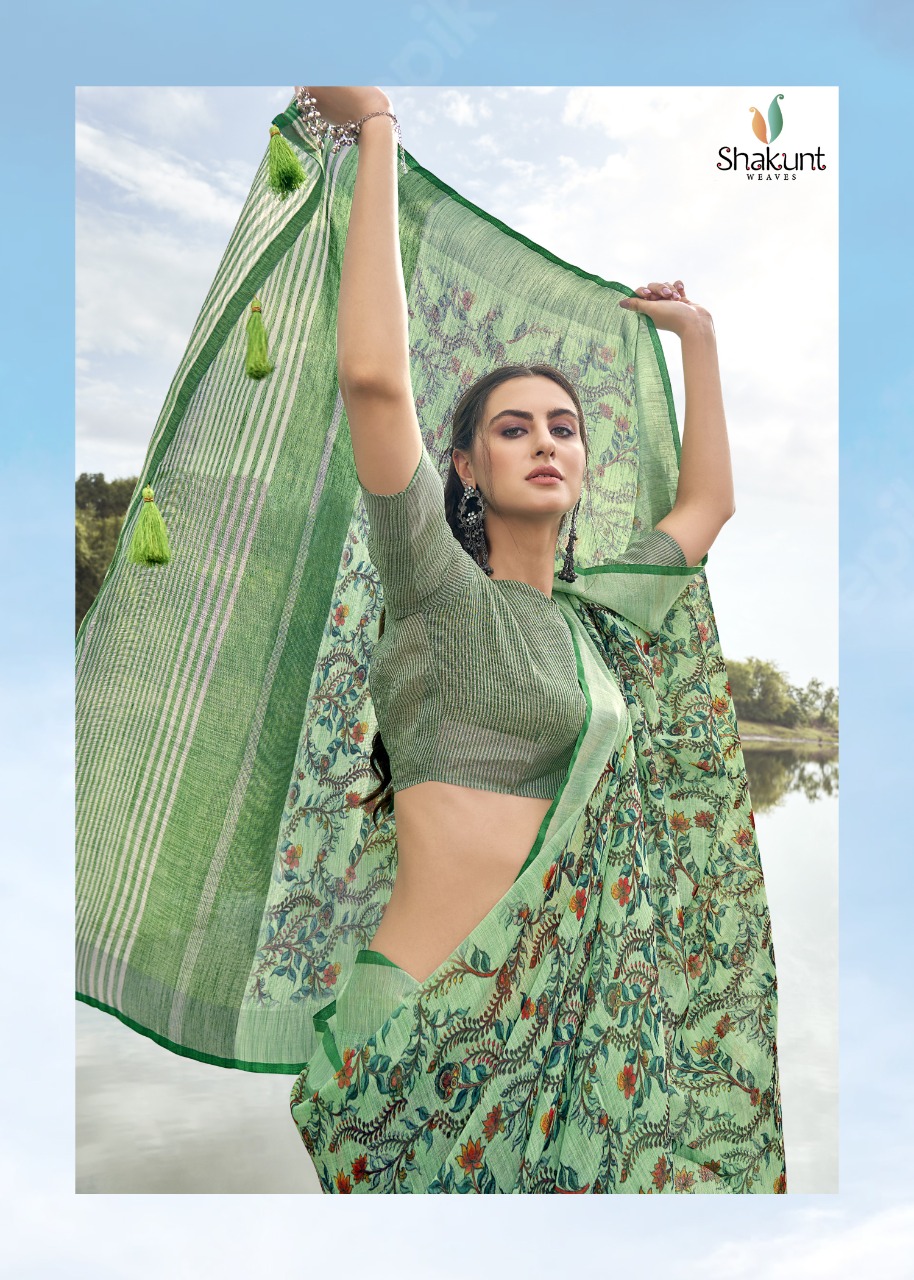 shakunt weaves eena linen elegant saree catalog