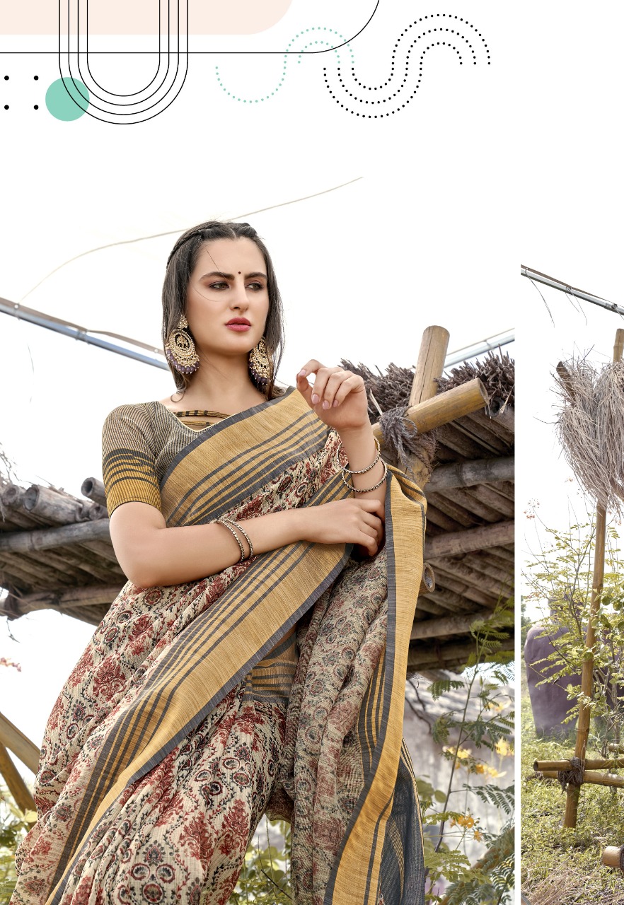 shakunt weaves meena linen regal look saree catalog