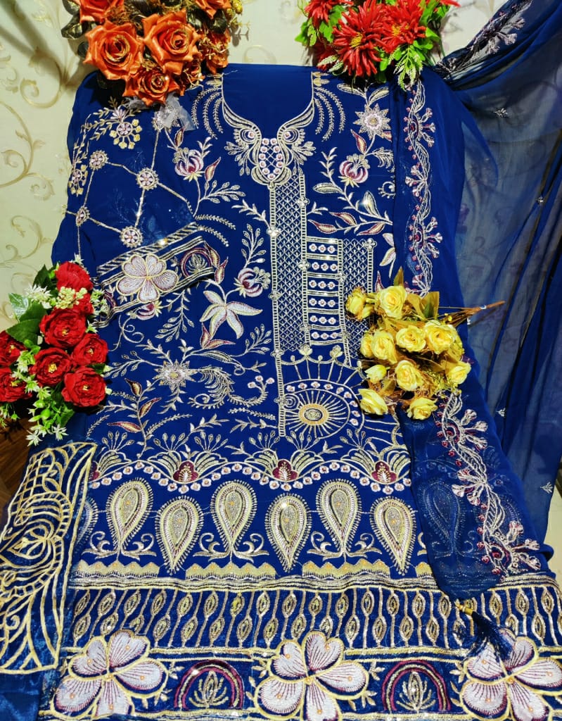 sheeshmahal sheeshmahal 1 d no 06-09 georgeete decent embroidary look salwar suit catalog