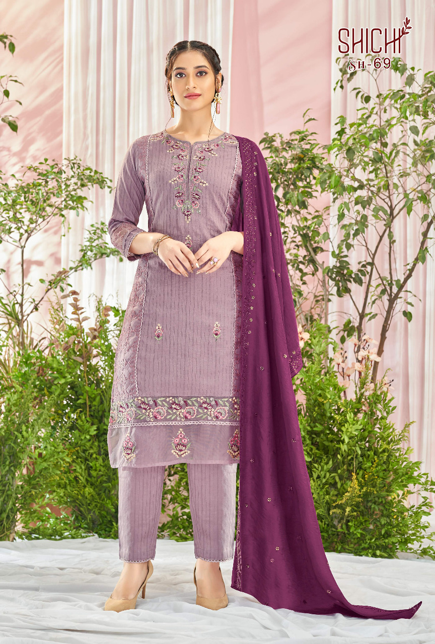 shichi indo fashion saanjh naylon new and modern style top bottom with dupatta catalog