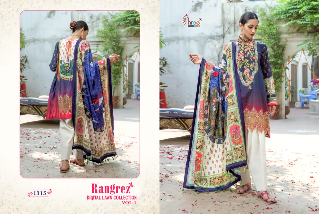 shree fab rangrez digital lawn collection vol 1 exclusive print salwar suit catalog