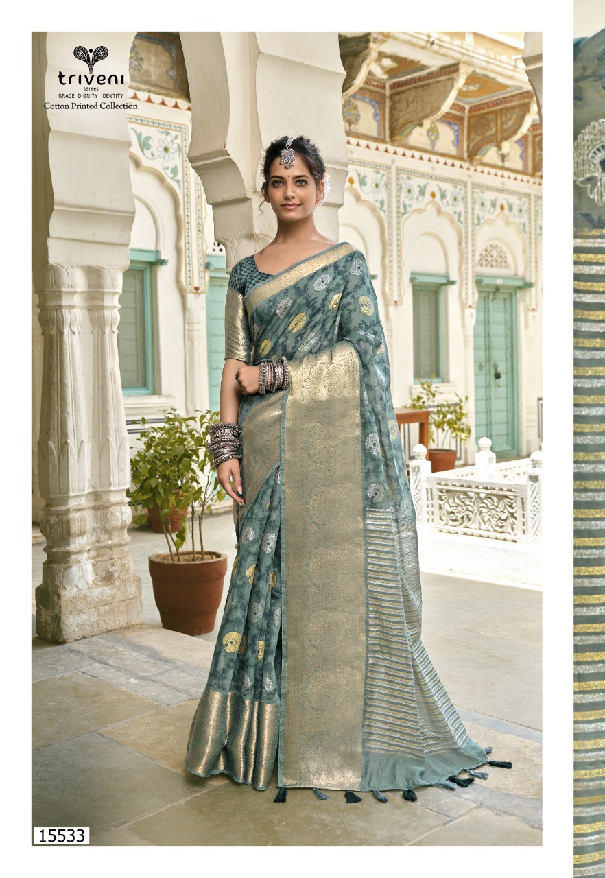 triveni saree kodak cotton exclusive print saree catalog