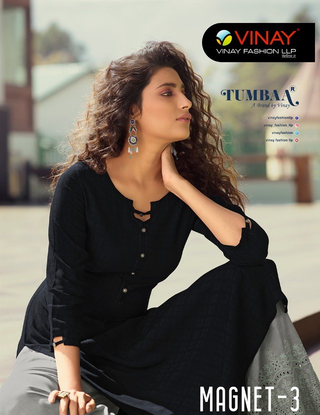 vinay fashion tumbaa magnet 3 rayon decent look kurti catalog