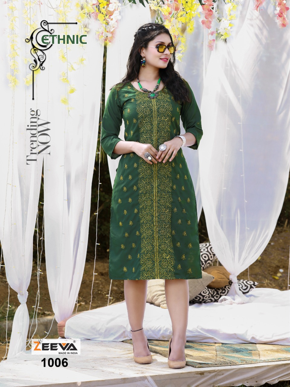 zeeva ethnic rayon astonishing kurti catalog