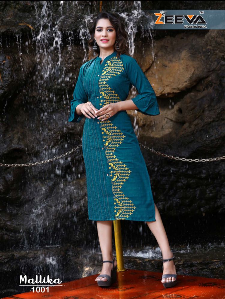 zeeva mallika rayon new and modern style kurti catalog