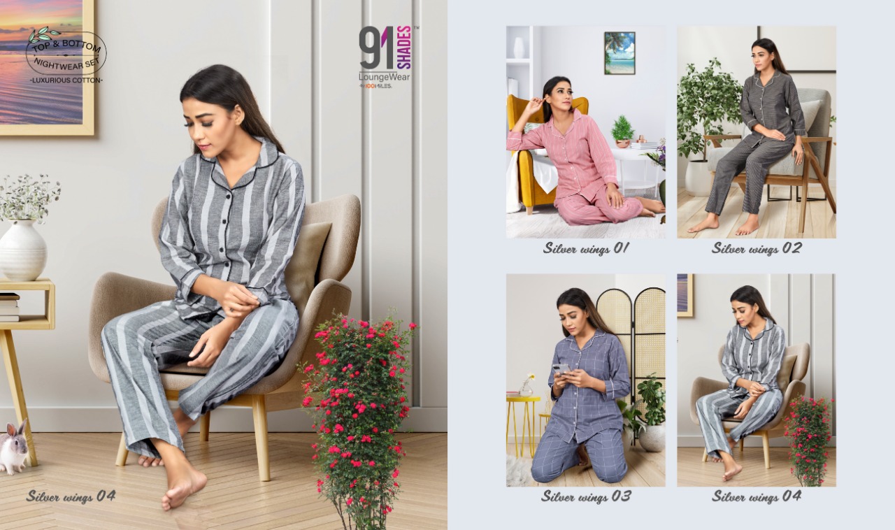 91Shades Silver Wings cotton comfort night wear catalog