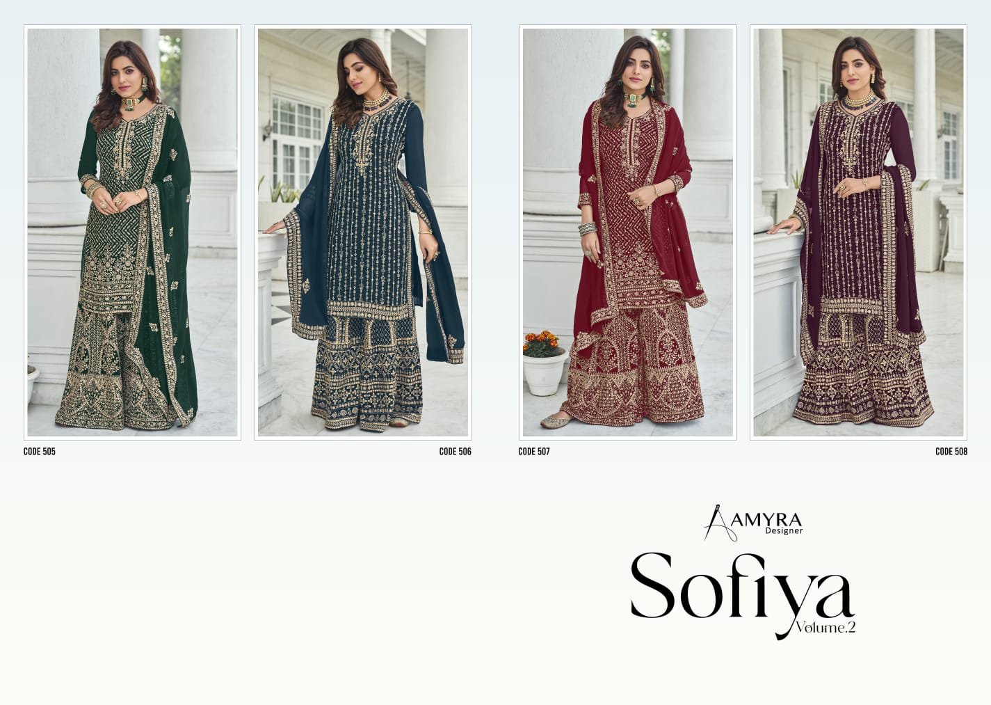 amyra designer Sofiya vol 2 georgette graceful look salwar suit catalog