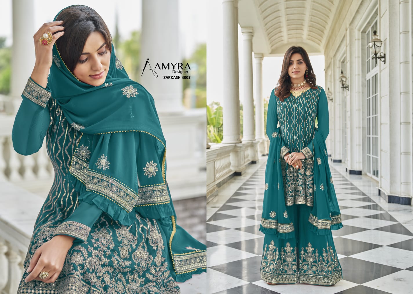 amyra designer Zarkash vol 4 georgette attrective look salwar suit catalog