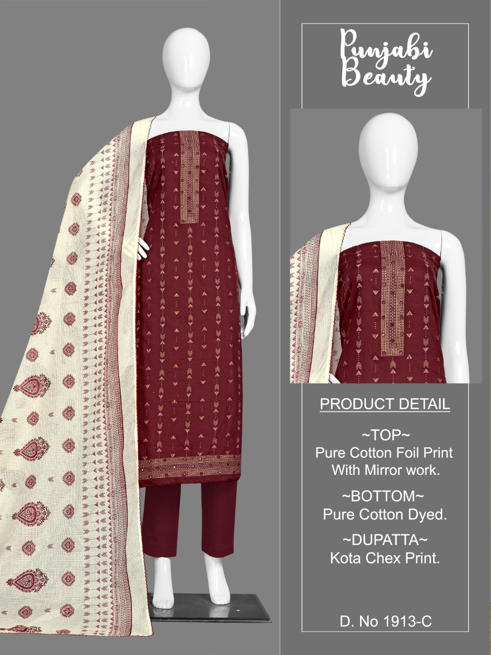 bipson punjabi beauty 1913 cotton decent look salwar suit catalog