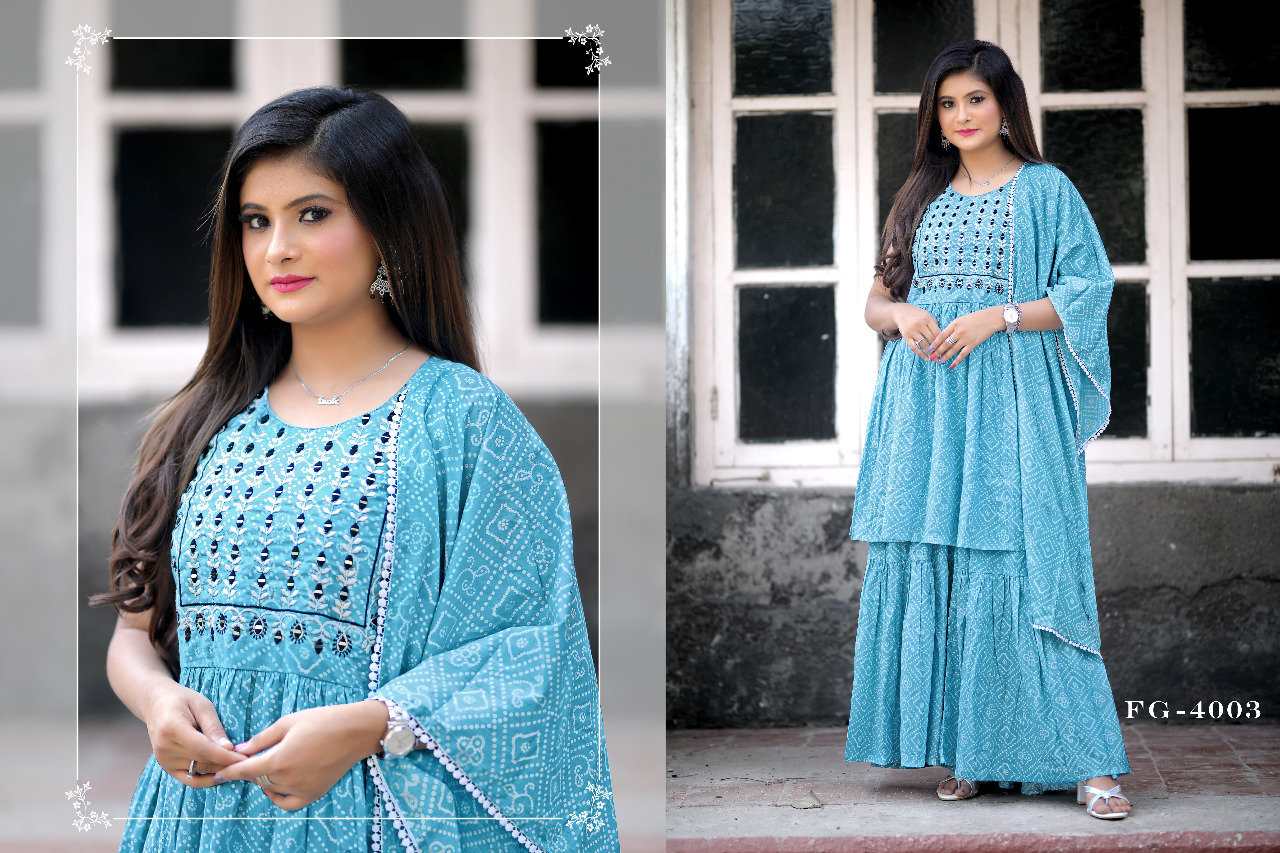 fashion galleria naaz cotton authentic fabric top sharara with dupatta catalog