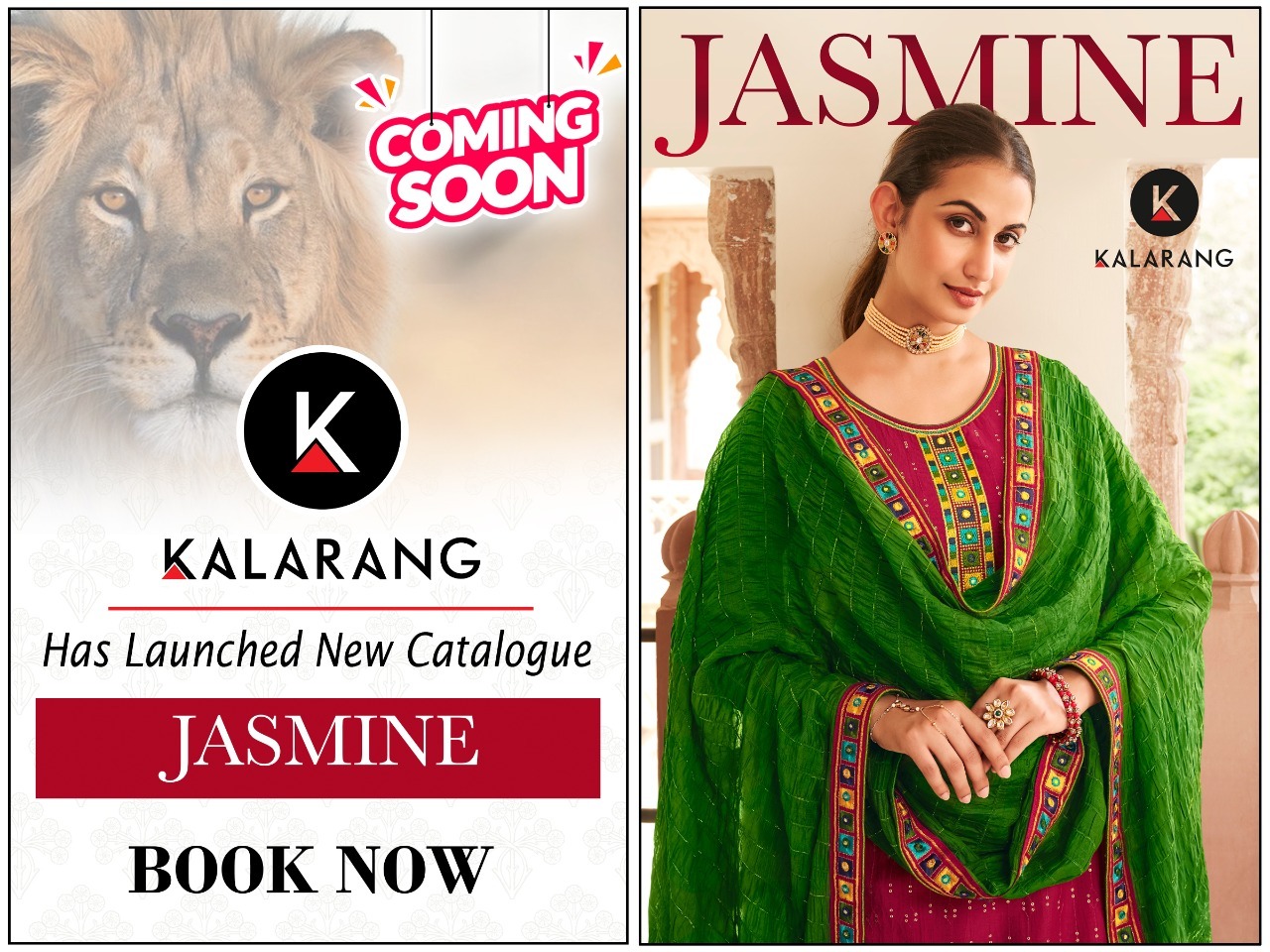 kalarang jasmine Parampara silk astonishing look salwar suit catalog