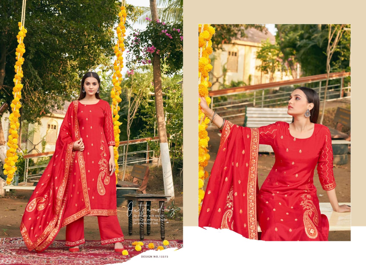kivi kajree Laavanya jecquard exclusive look kurti pant with dupatta catalog