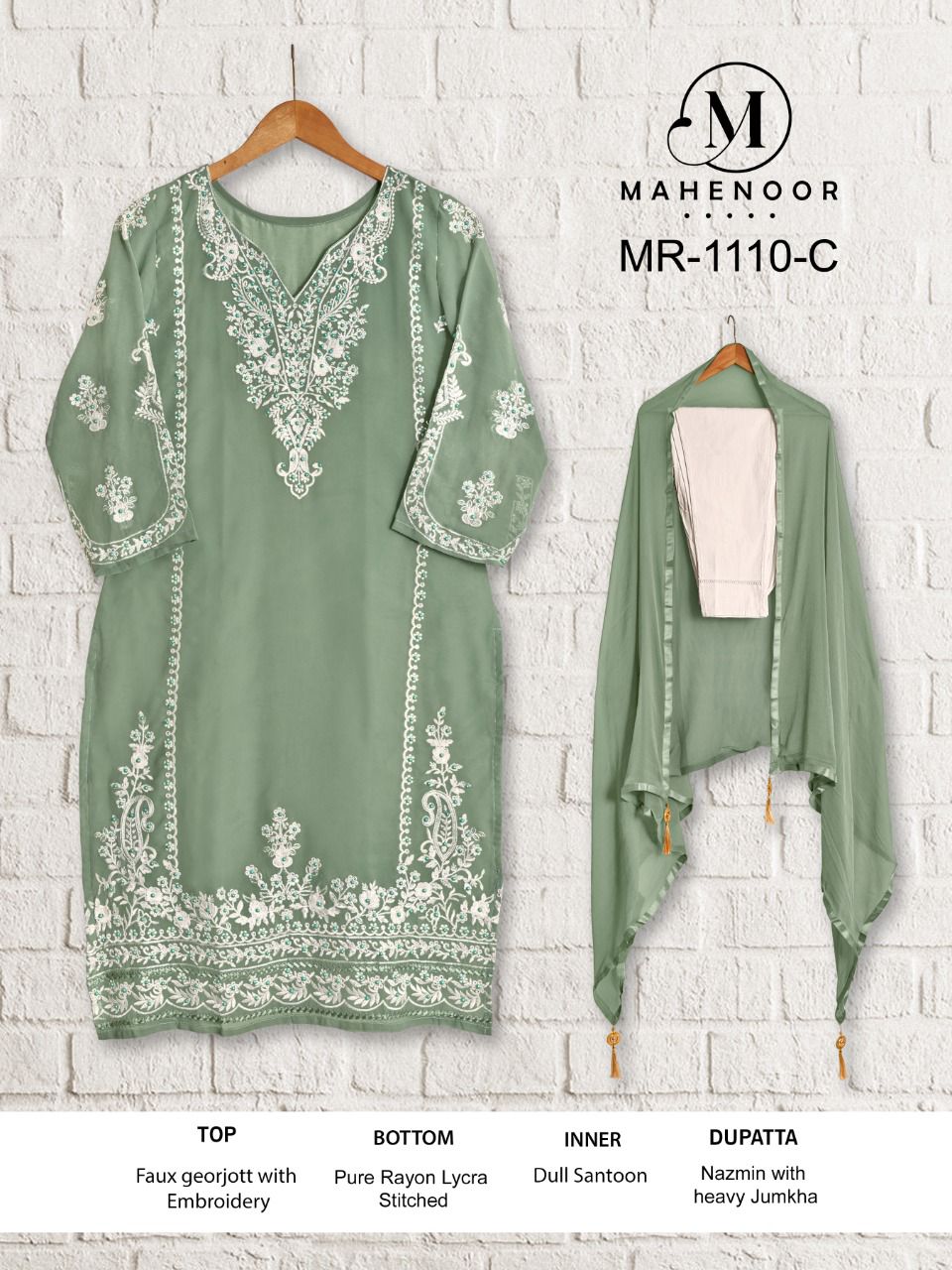 mahenoor mahenoor mr 1110 a to 1110 d georgette new and modern style top bottom with dupatta catalog