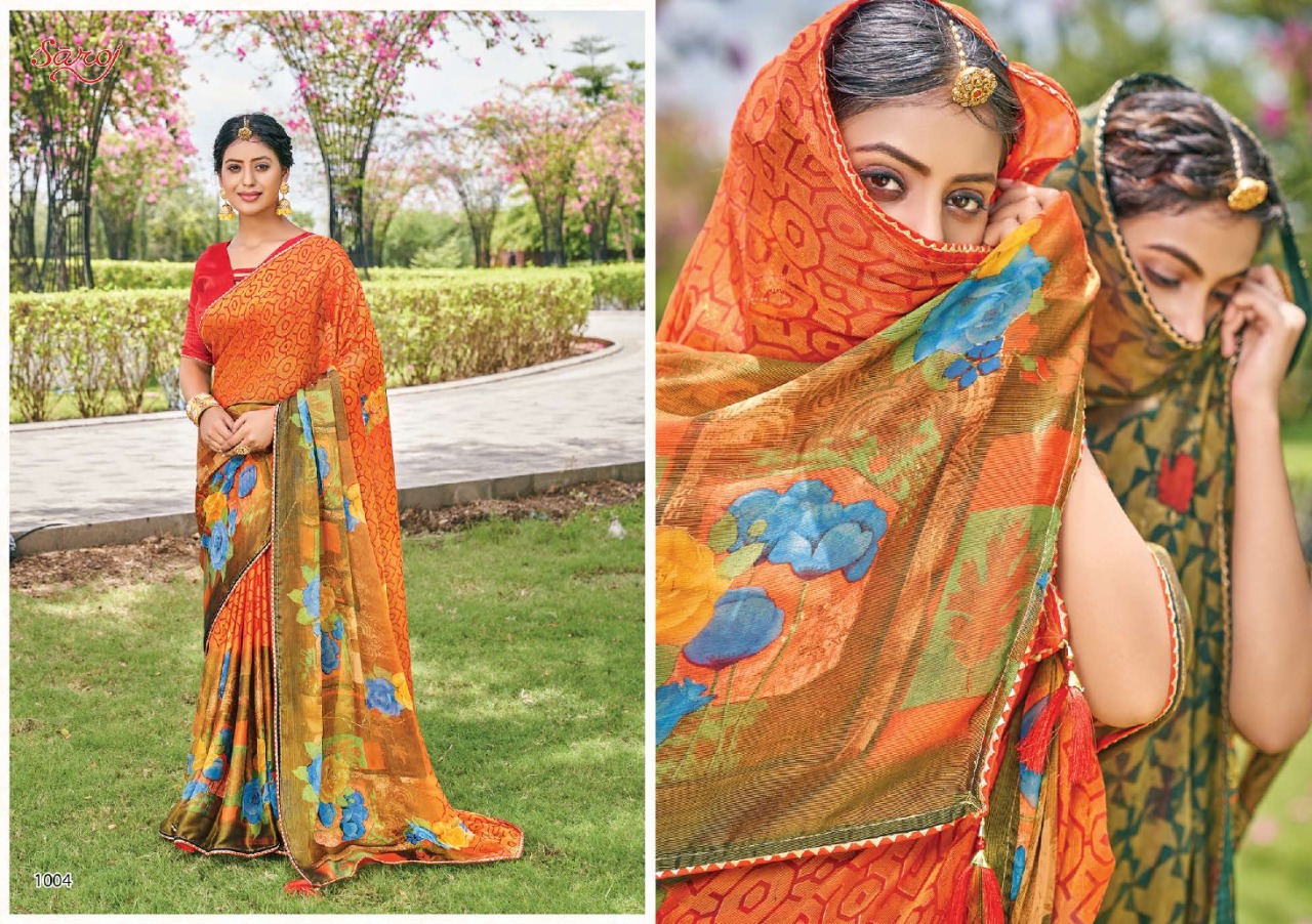 saroj saree shivangi brasso gorgeous look saree catalog