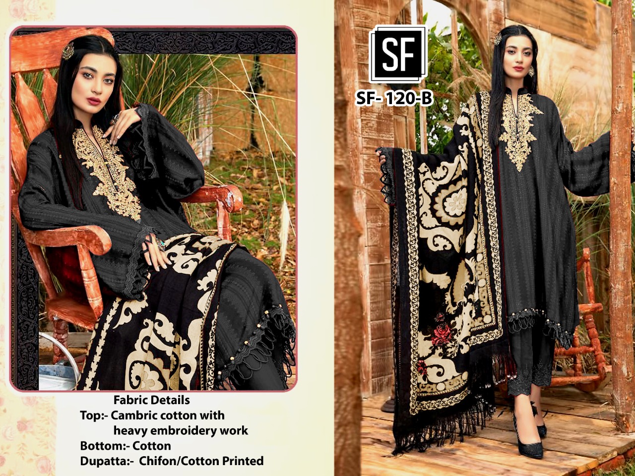sf fashion sf 120 colours cotton decent look salwar suit catalog with chiffon dupatta