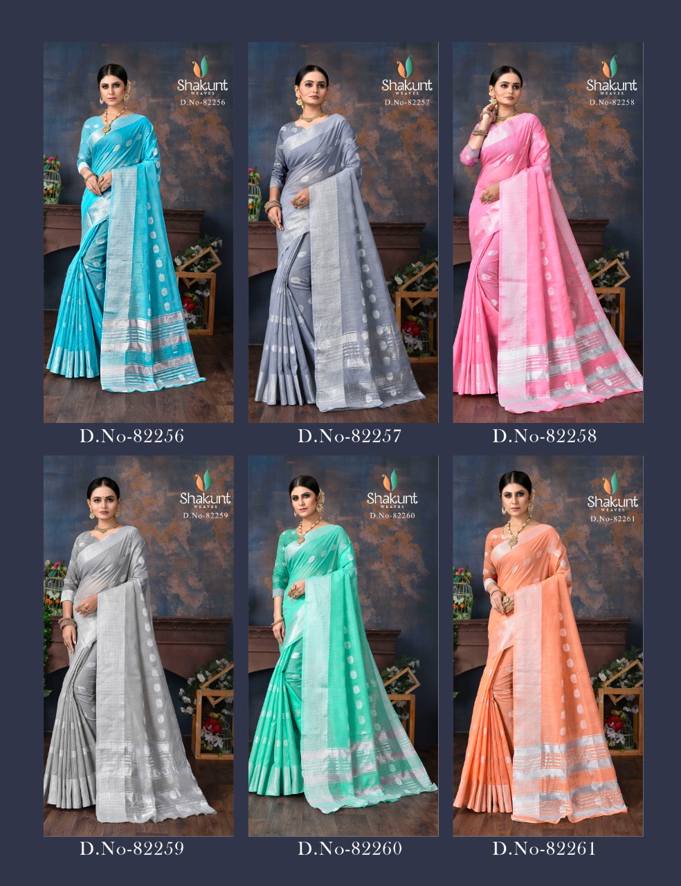 shakunt weaves satranj cotton silk attractive look saree catalog