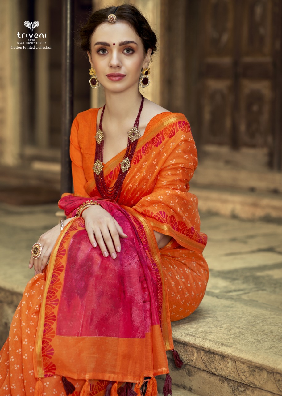 triveni lucifer cotton regal look saree catalog