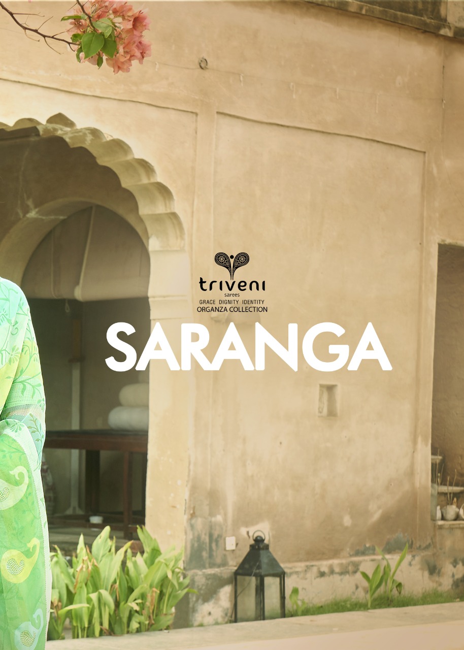 triveni saranga organza regal look saree catalog
