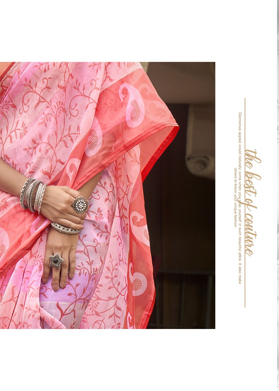 triveni saranga organza regal look saree catalog