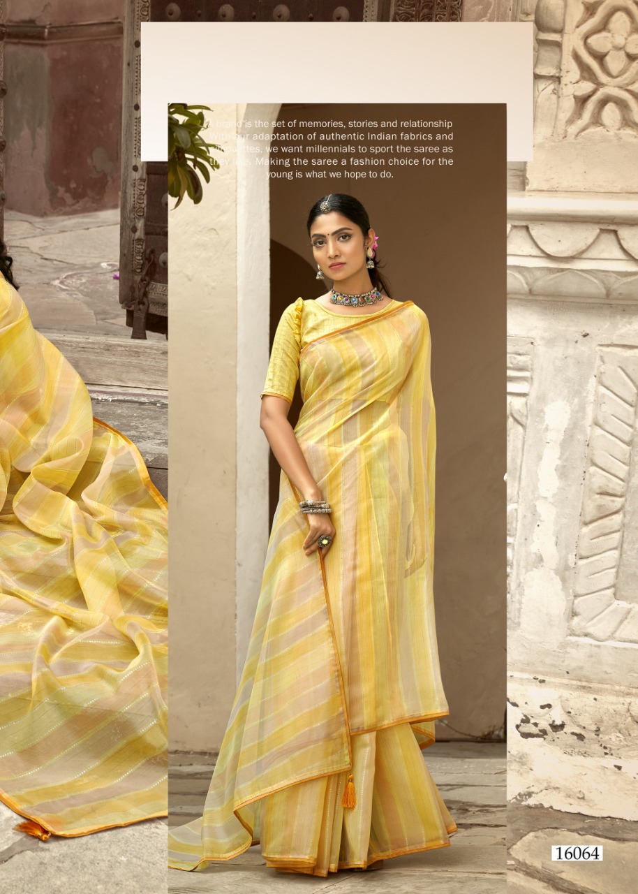 triveni saree arth organza gorgeous print saree catalog