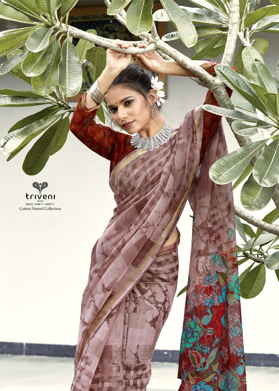 triveni saree prayosha cotton authentic fabric saree catalog
