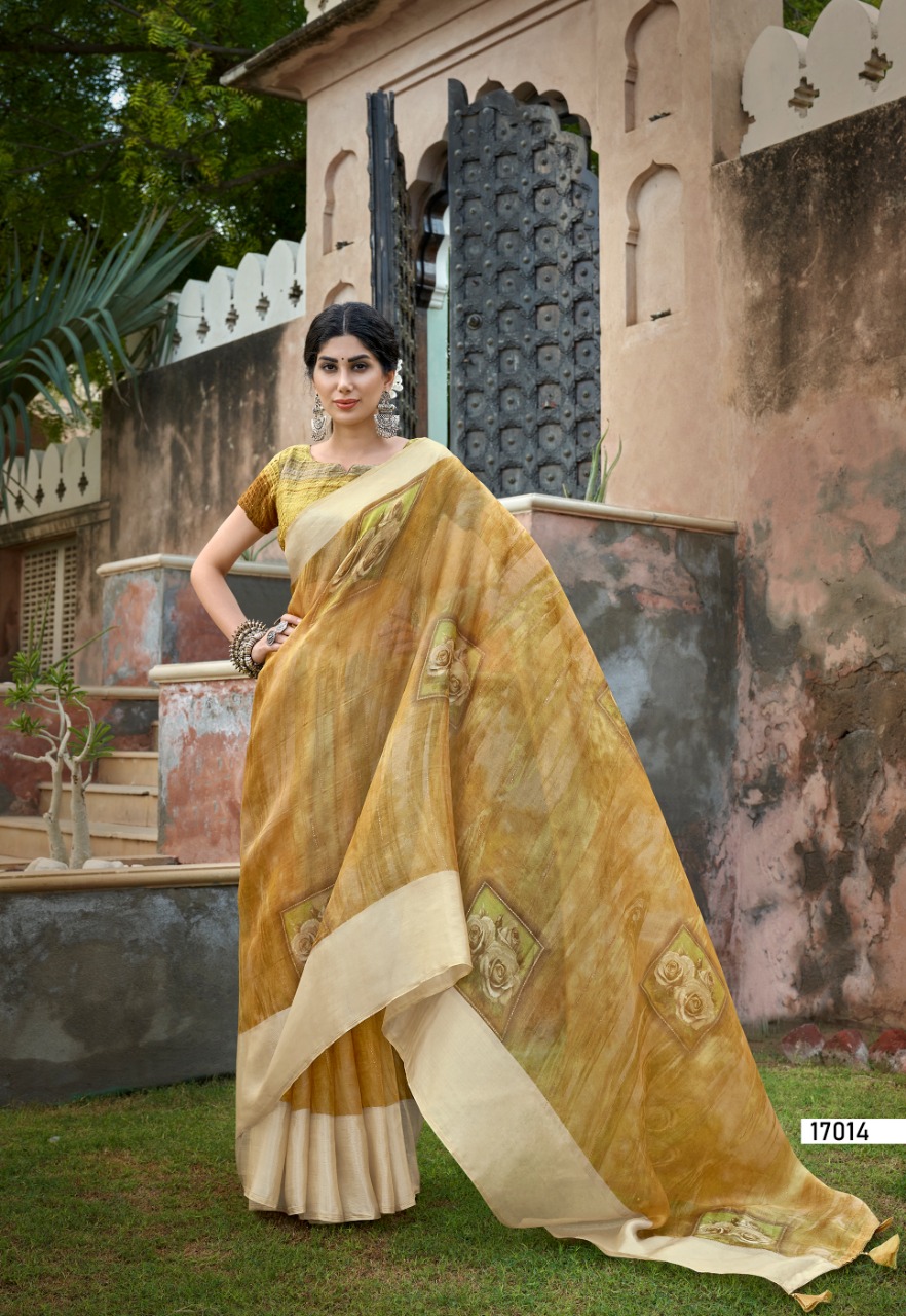 triveni saree shaira organza authentic fabric saree catalog