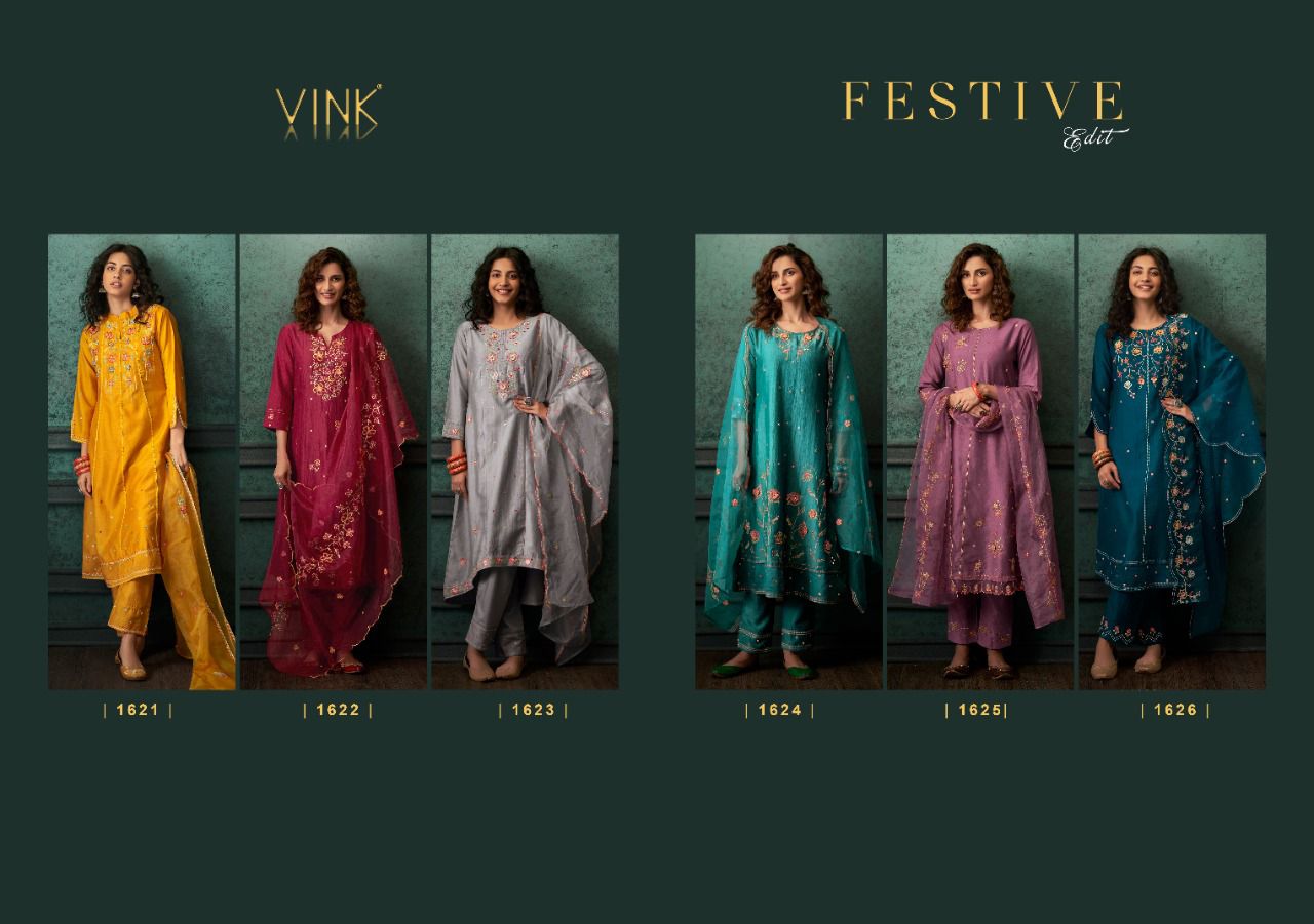 vink festive edit silk new and modern style top bottom with dupatta catalog