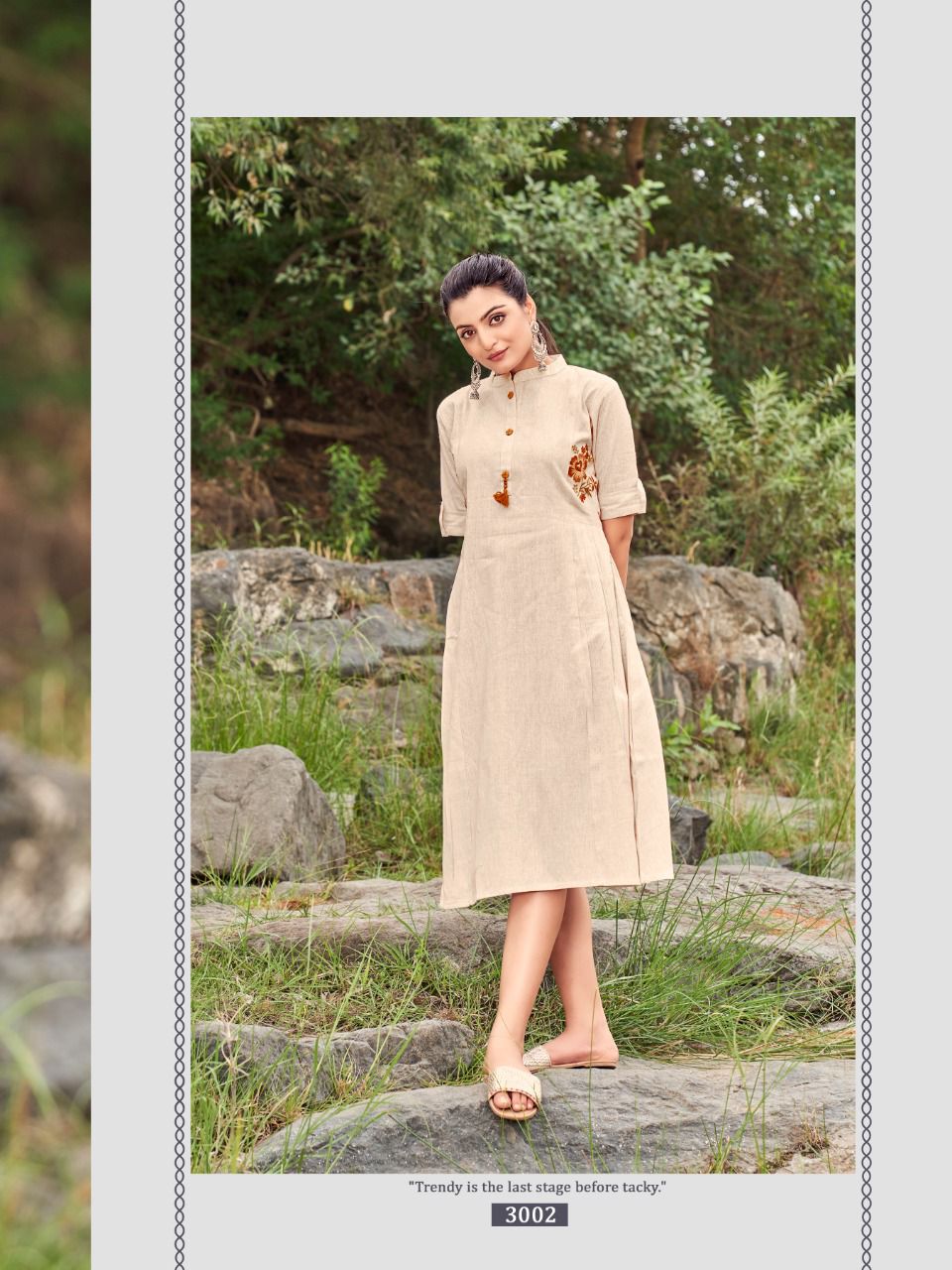 vitara fashion floret khadi cotton innovaive style kurti catalog