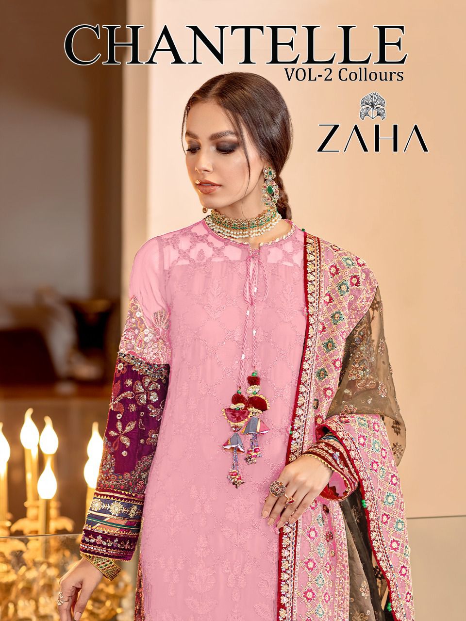 zaha chanterelle vol 2 georgette elegant salwar suit colour set