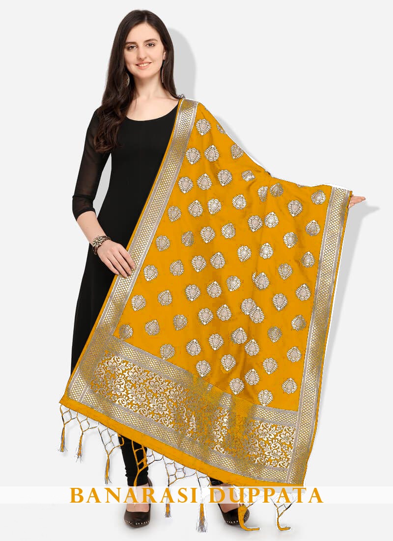 saurabh designer banarasi silk jacquard  fency dupatta catalog