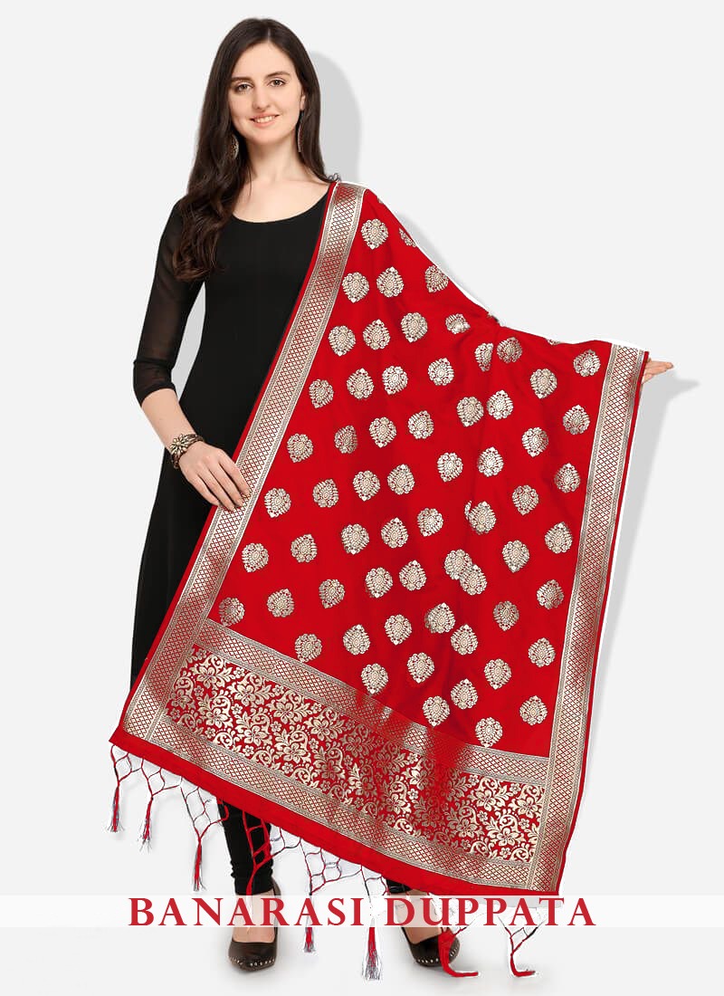 saurabh designer banarasi silk jacquard  fency dupatta catalog