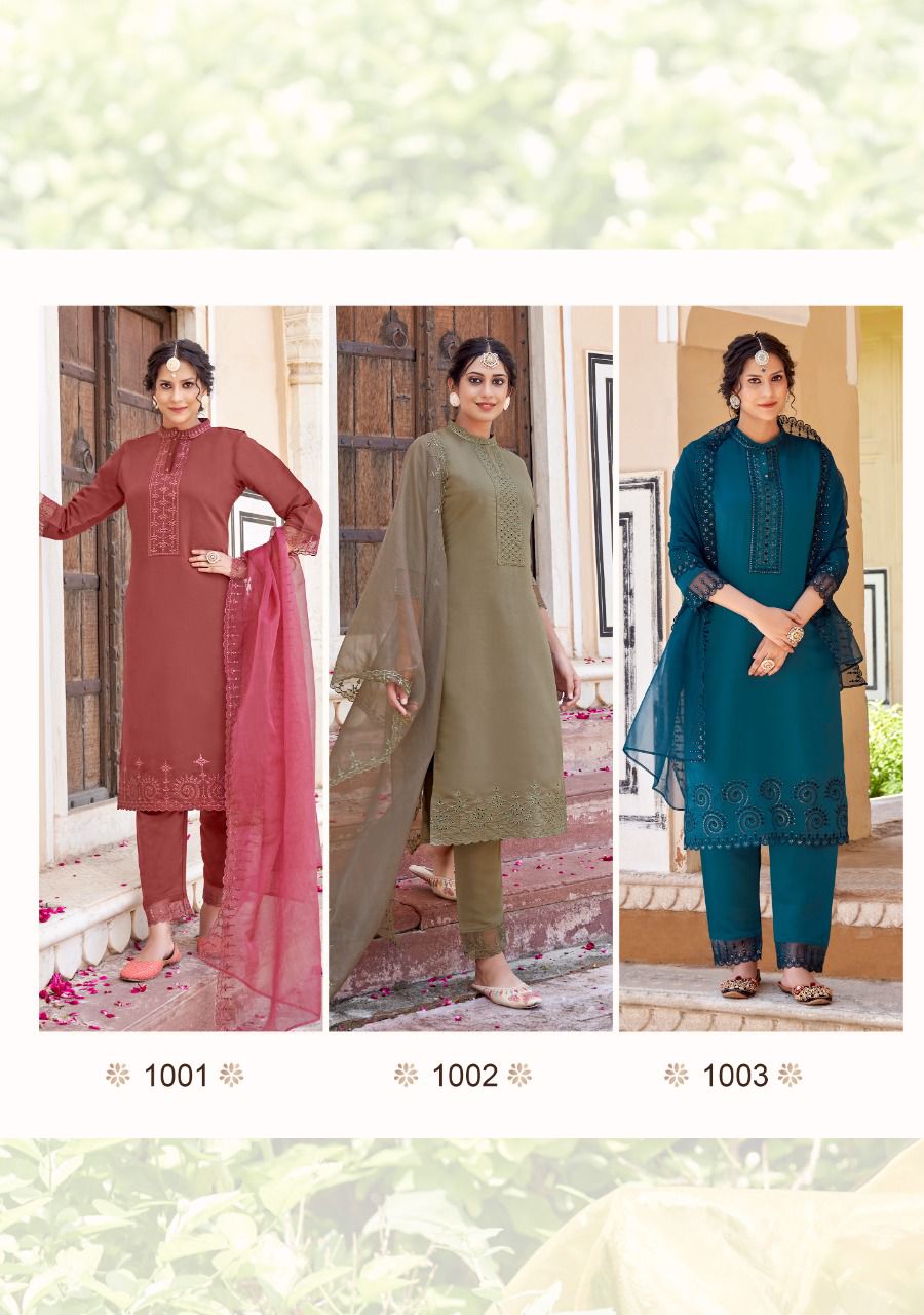 amaaya garments sakshi viscose innovative look kurti pant with dupatta catalog