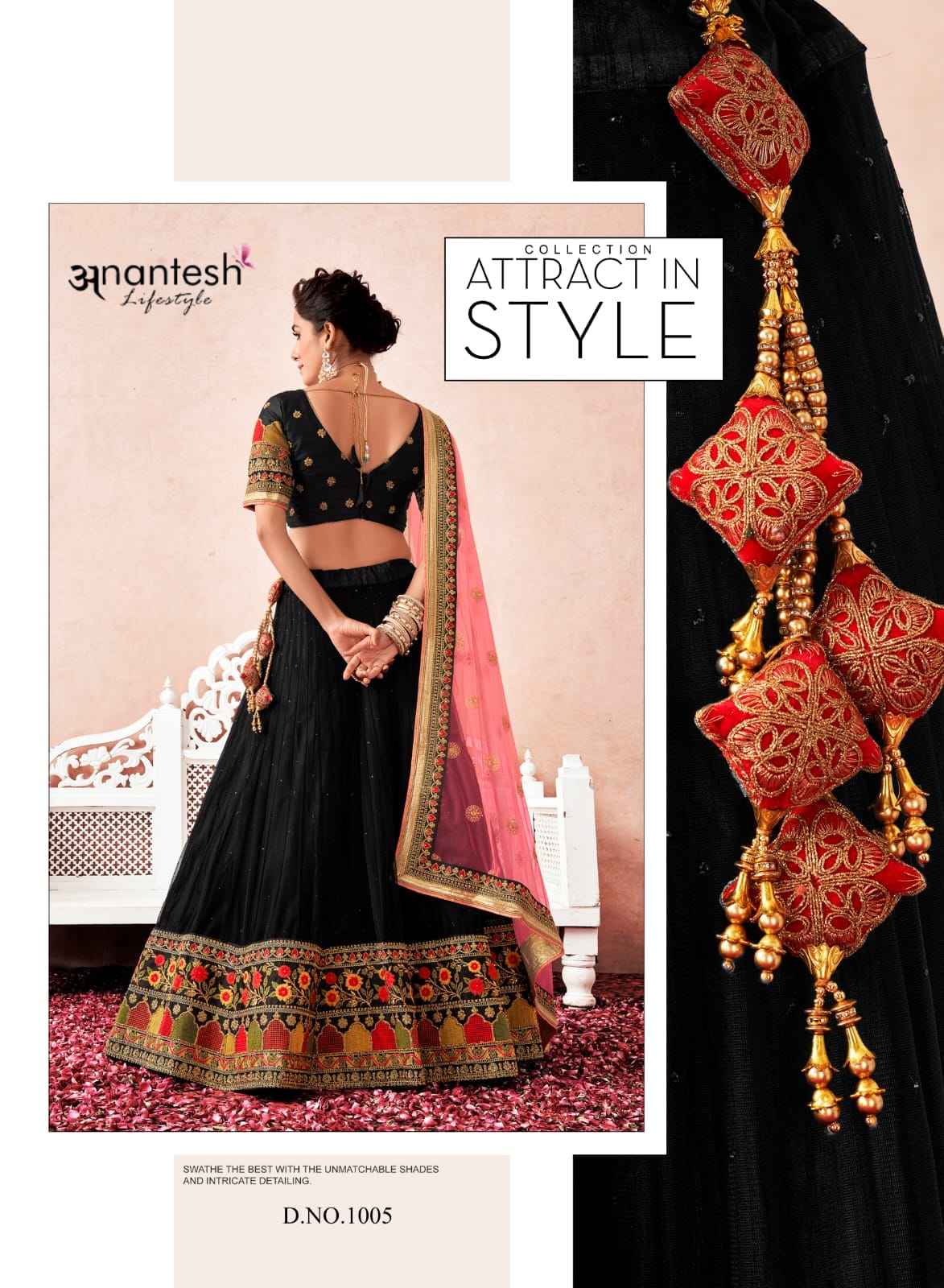 anantesh lifestyle flairy Beats 1005 banglory silk innovative look lehngha single