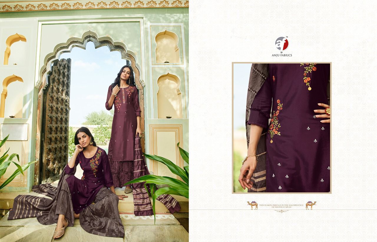 anju fabrics ghoomer vol 2 viscos festive look top with dupatta catalog