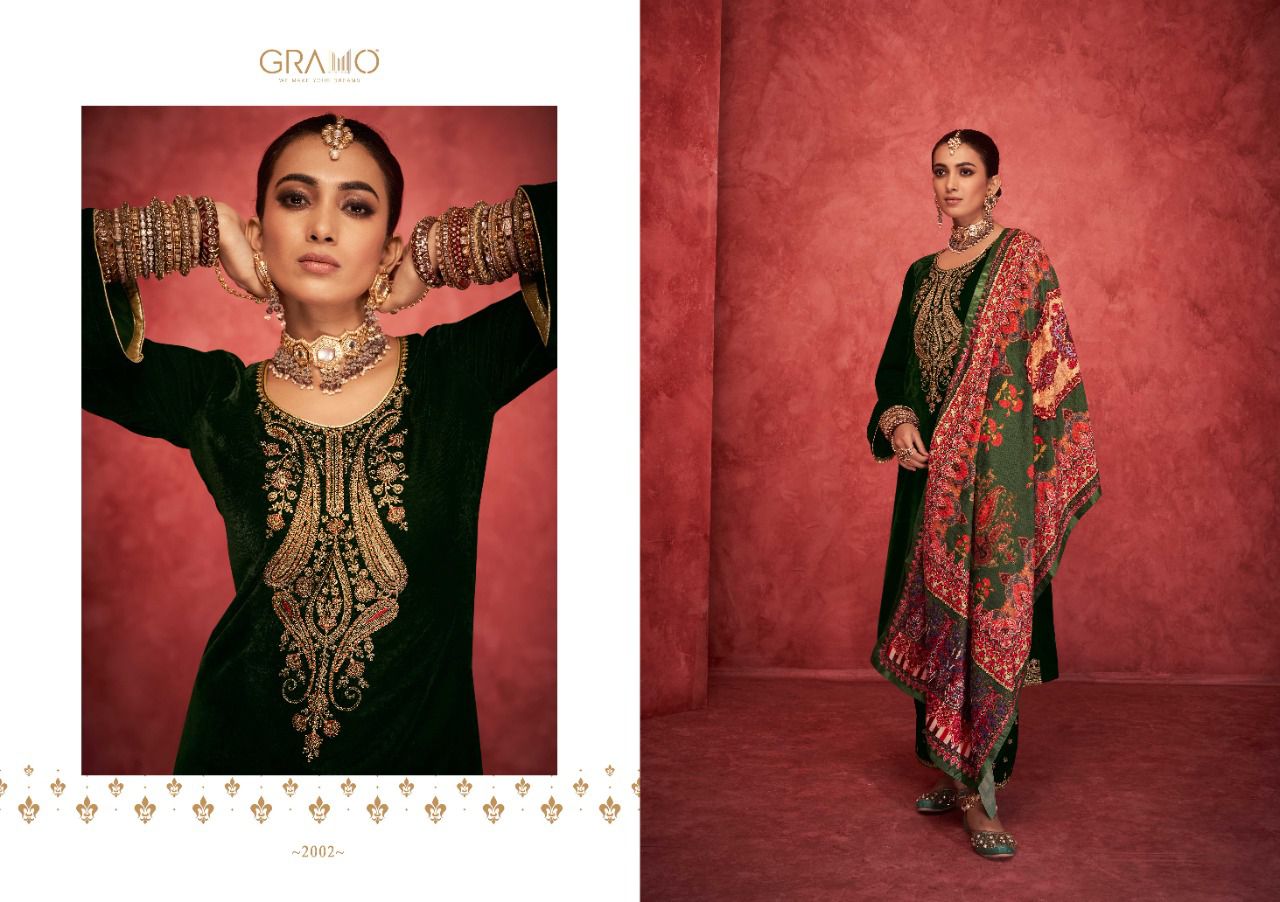 gramo velvet vol 4 velvet new and modern style salwar suit catalog
