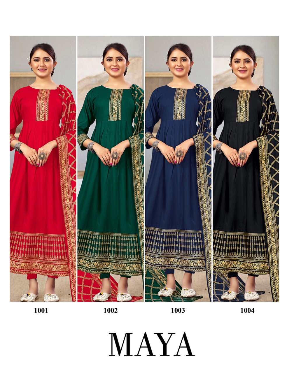 jinesh nx maya rayon beauiful colours kurti with dupatta catalog