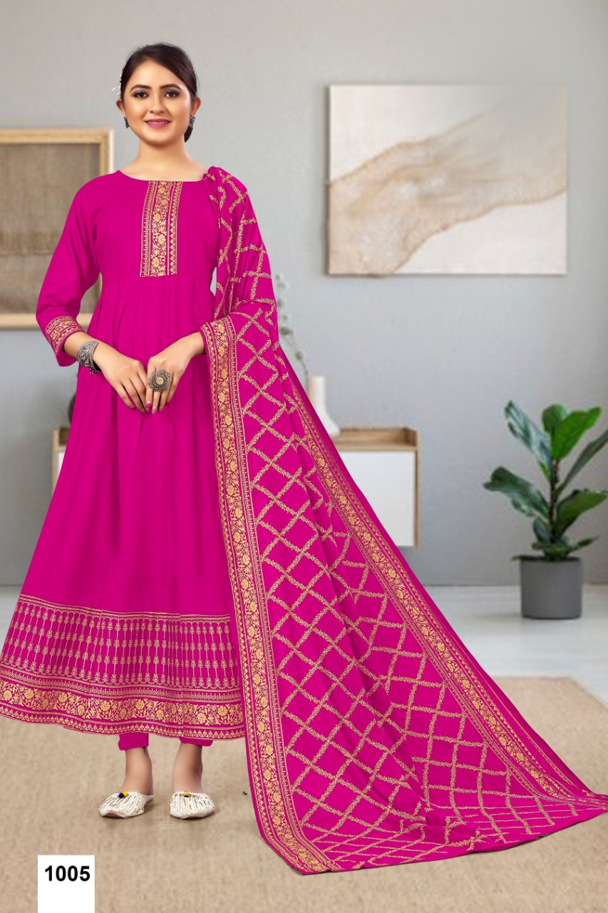 jinesh nx maya rayon beauiful colours kurti with dupatta catalog