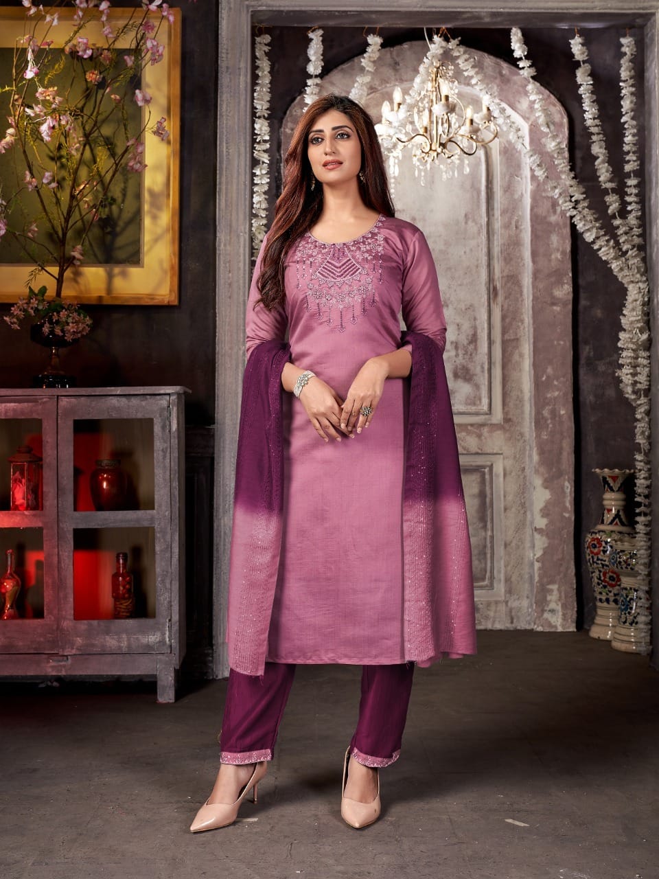 m clothing divine wear 4 roman silk gorgeous look top bottom with dupatta catalog