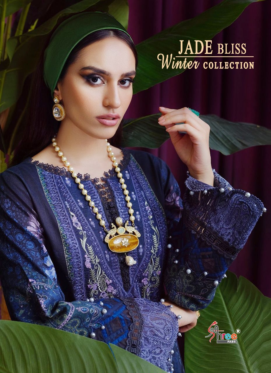 shree fab jade bliss winter collection pashmina print astonishing print salwar suit dupatta catalog